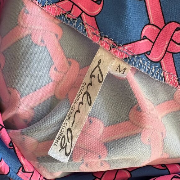 Lulu-B Womens Athletic Shirt Colorful Golf Blue Pink Short Sleeve UPF 50+ Medium - Picture 4 of 4